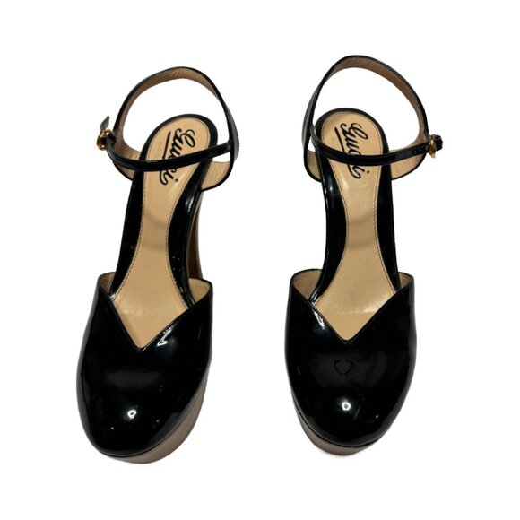 GUCCI Sz 39  Black Patent Leather Stiletto Heels - Picture 2 of 9